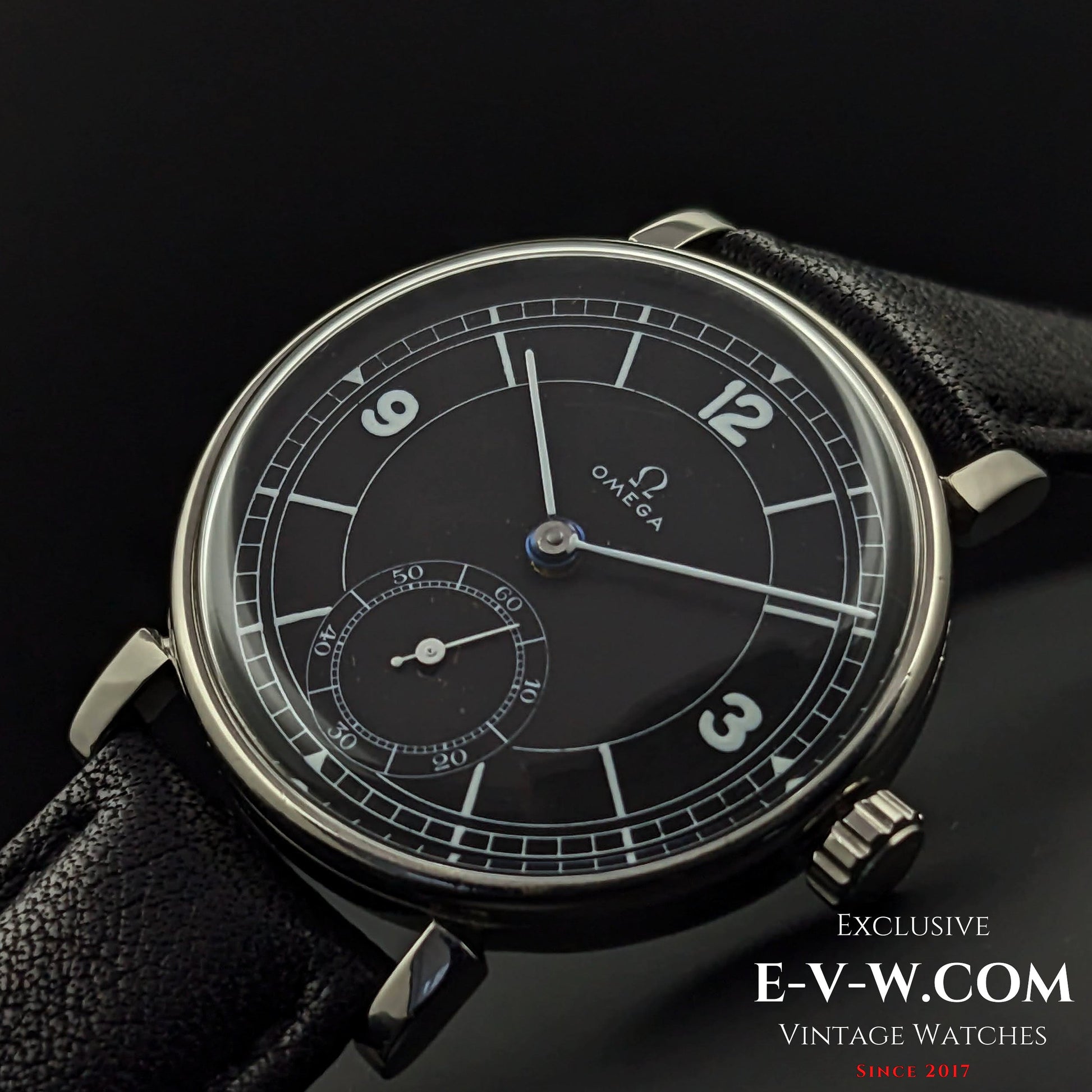 Omega Rare / Cal. 26.5 SOB T2 Vintage 1935 /Art Deco / Black Dial