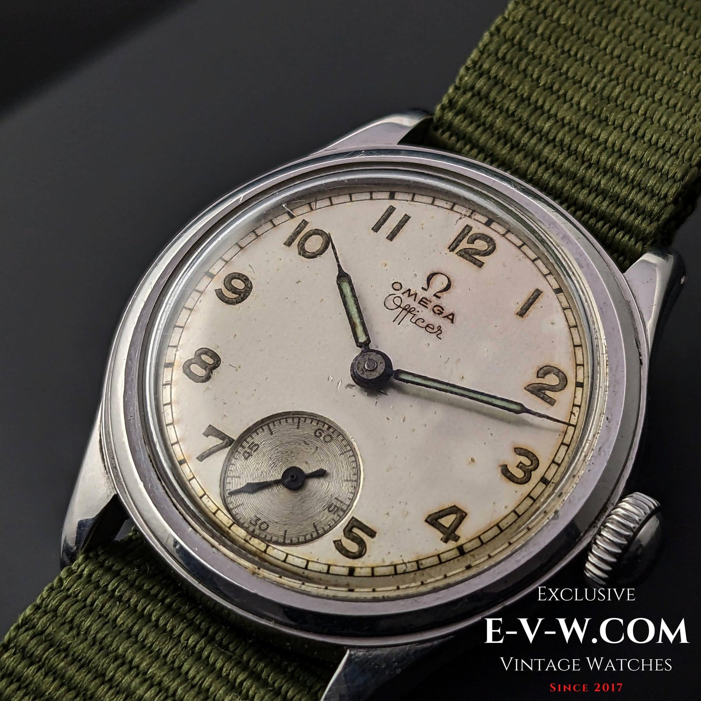 Rare Omega Officer/  WW2 for the Swedish Officers/ Cal. 26.5 SOB T2 / Vintage 1939 / Military