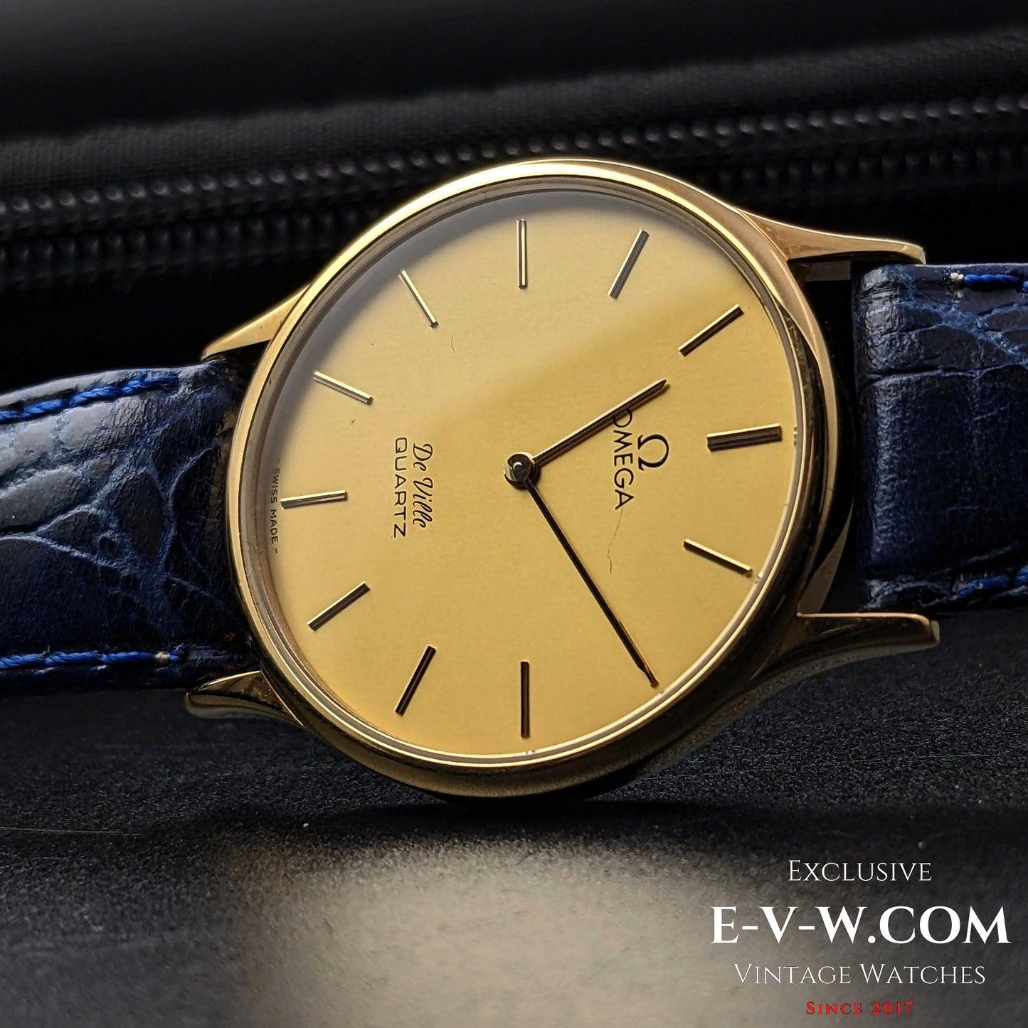 Omega De Ville Quartz Gold Plaque original Omega sticker on the back / Cal. 1365 / Ref.191 0130 1 / Vintage 1984