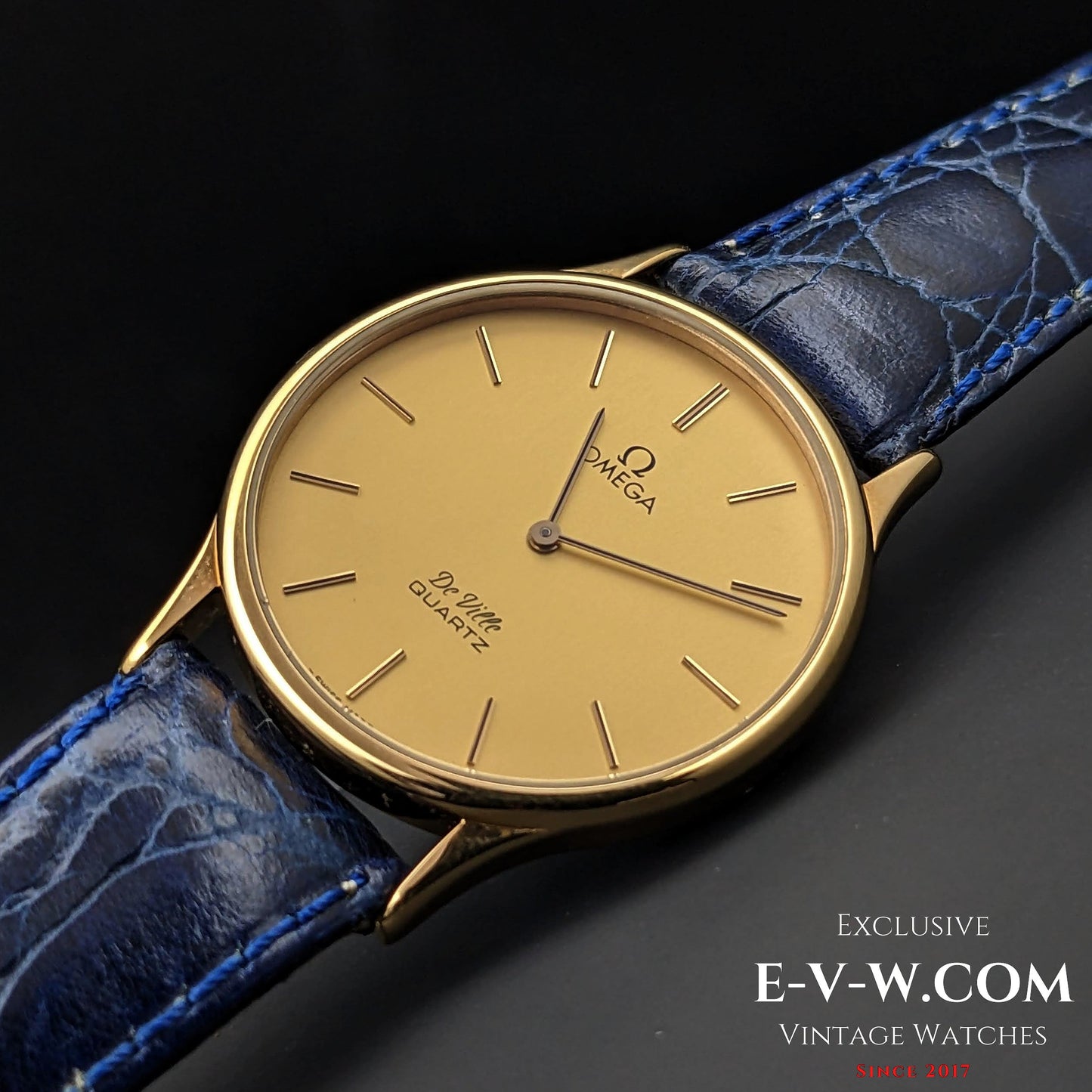 Omega De Ville Quartz Gold Plaque original Omega sticker on the back / Cal. 1365 / Ref.191 0130 1 / Vintage 1984
