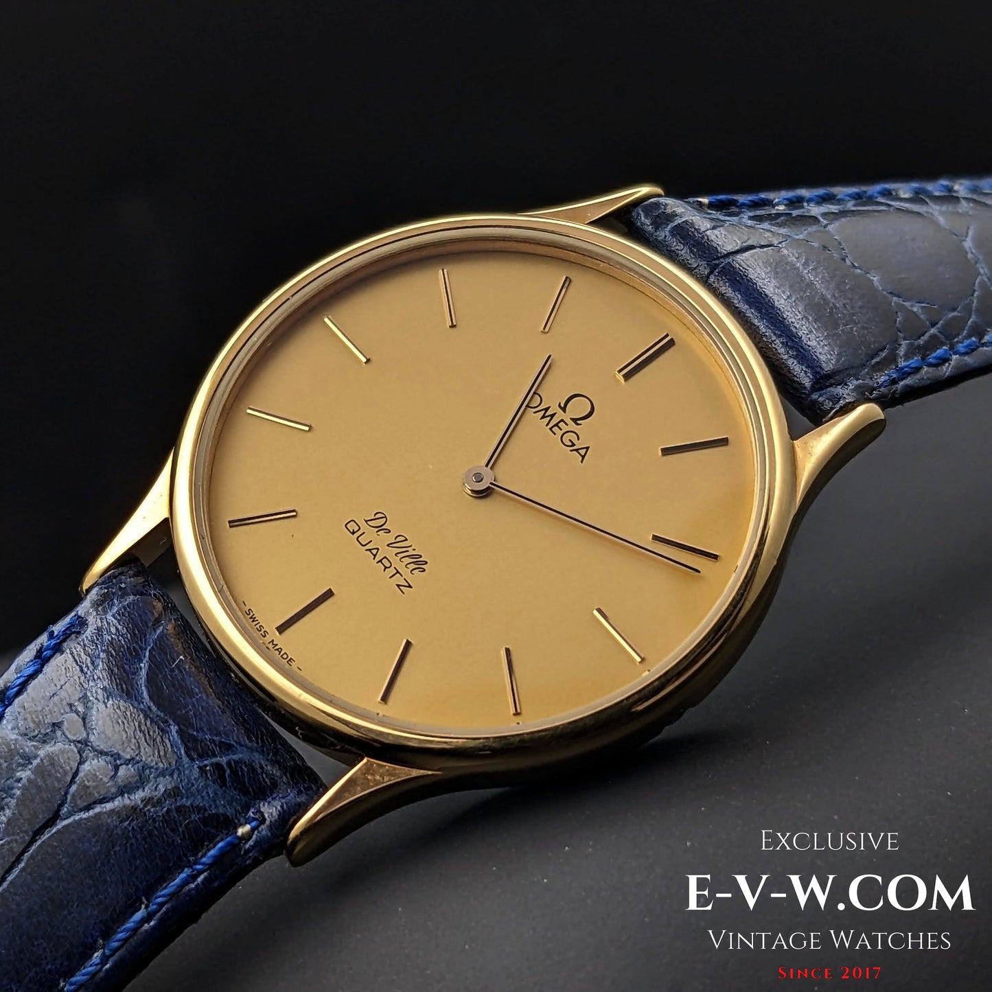 Omega De Ville Quartz  Gold Plaque /  Cal. 1365 / Ref.191 0130 1 / Vintage 1984