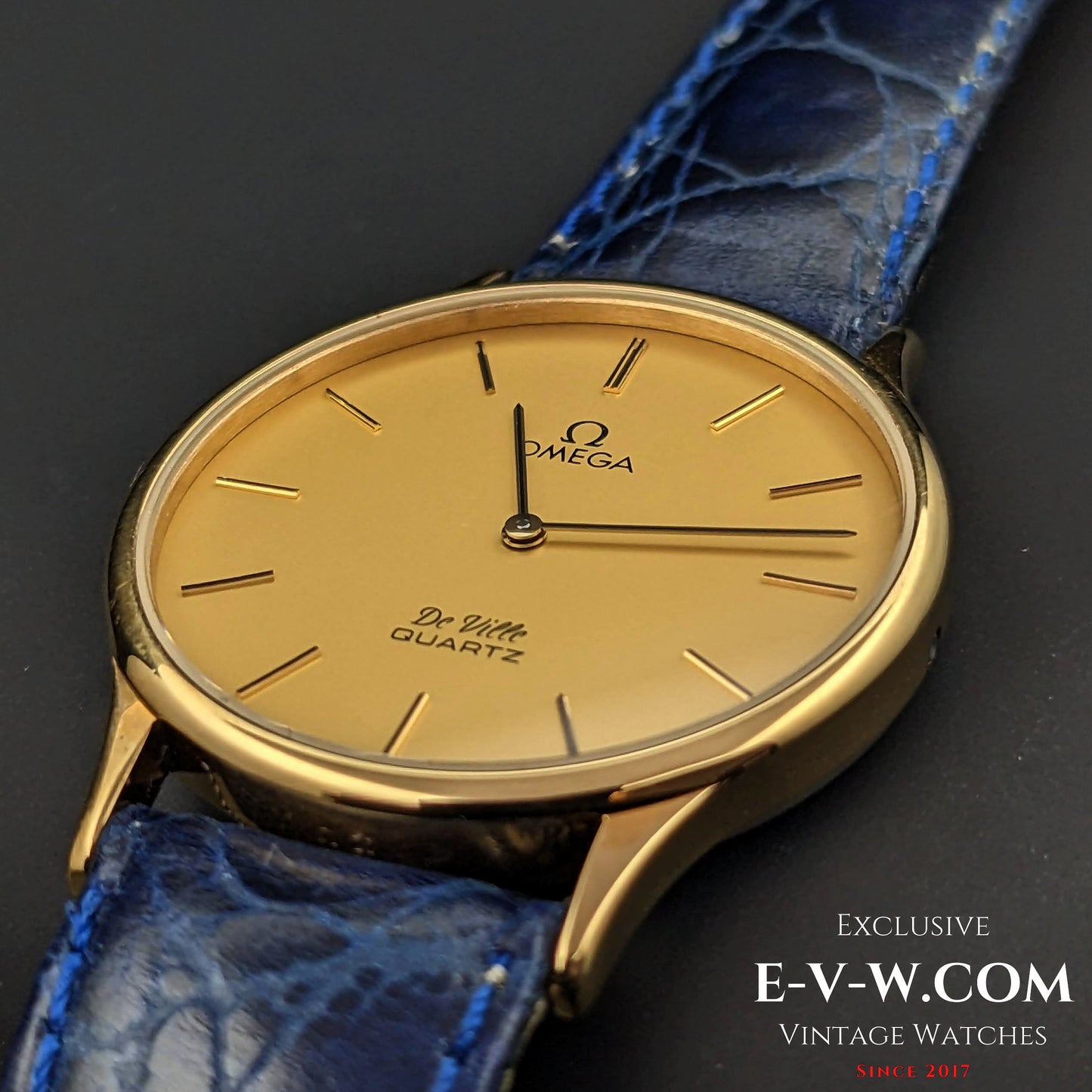 Omega De Ville Quartz Gold Plaque original Omega sticker on the back / Cal. 1365 / Ref.191 0130 1 / Vintage 1984