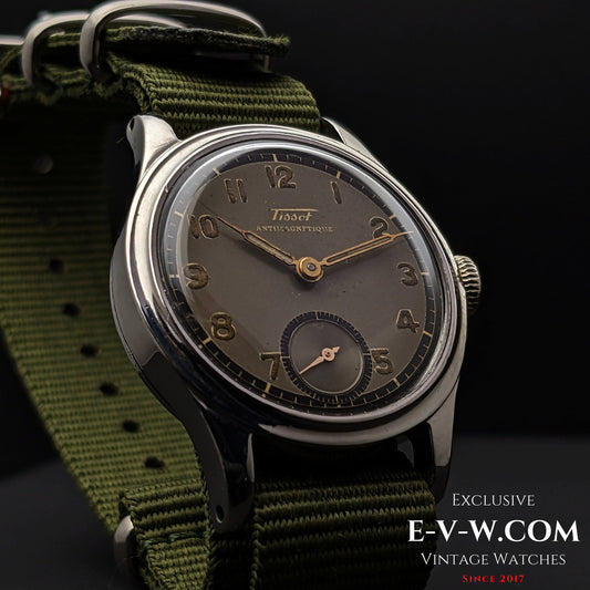 Tissot "NON MAGNETIC" Rare WWII Type Watch /  Cal.27.3  / Ref. 6072 / Vintage 1947