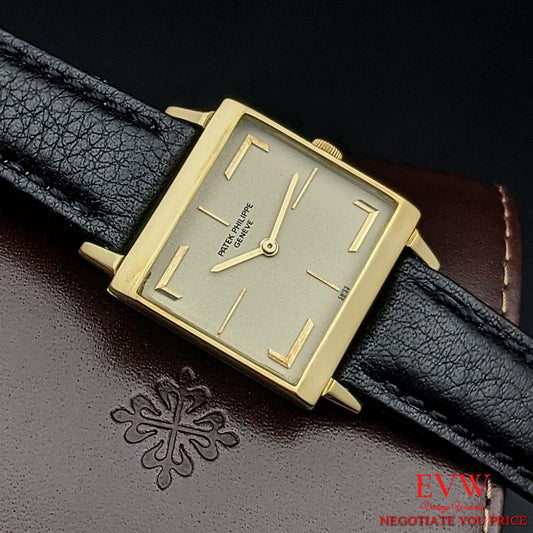 Patek Philippe Square 18k Gold - Rare ref 3406 - Cal 23-300 - Vintage 1960's