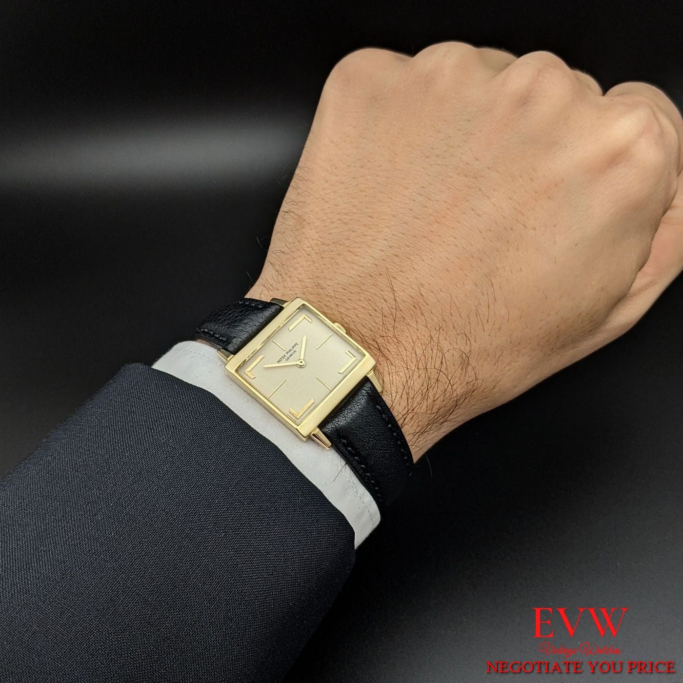 vintage watch Patek Philippe Square 18k Gold  ref 3406 - e-v-w.com