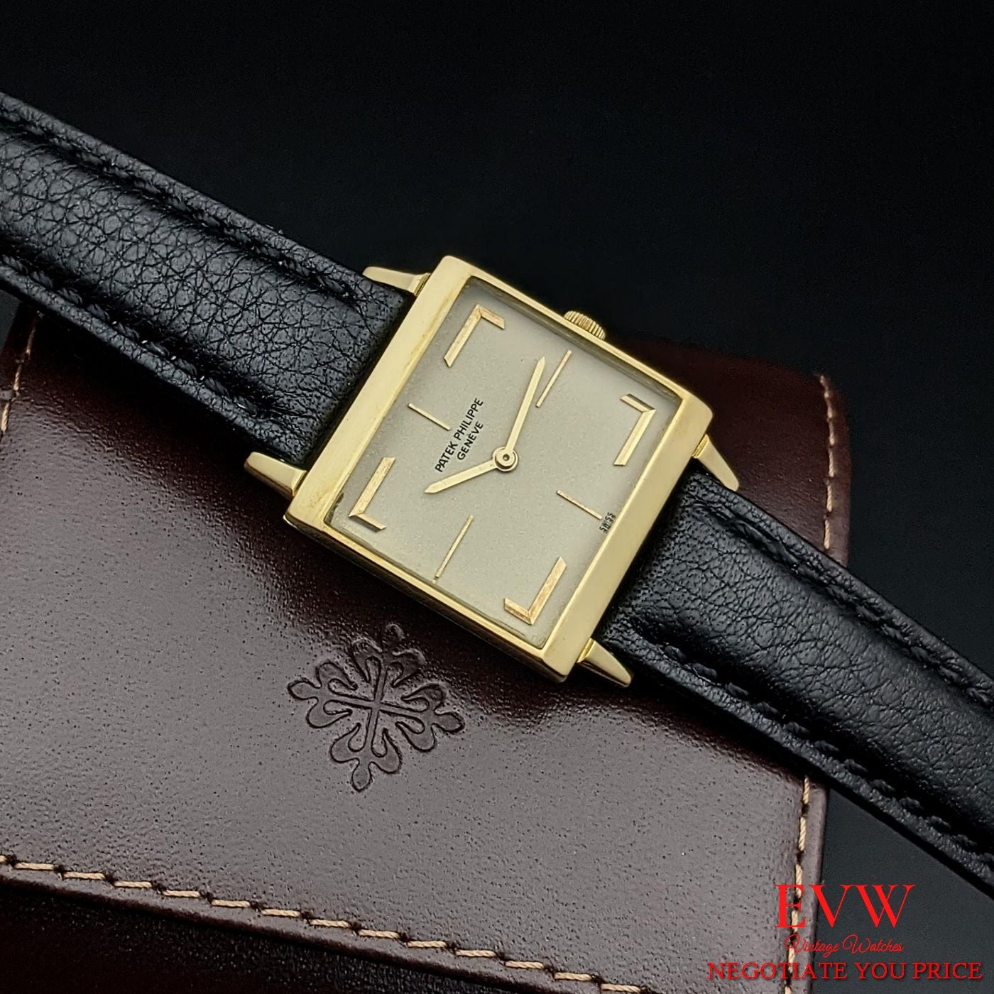 vintage watch Patek Philippe Square 18k Gold  ref 3406