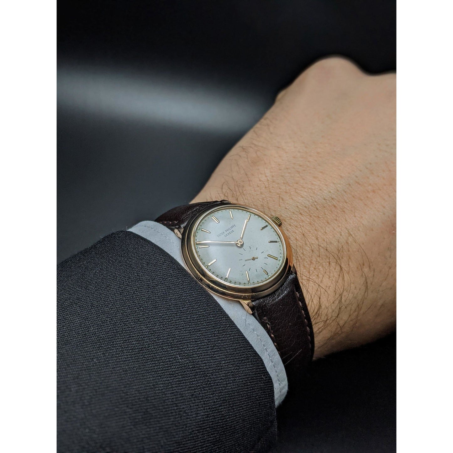 Patek Philippe Calatrava from 1954 with unique 18K Rose Gold case / Documents - E-V-W.com