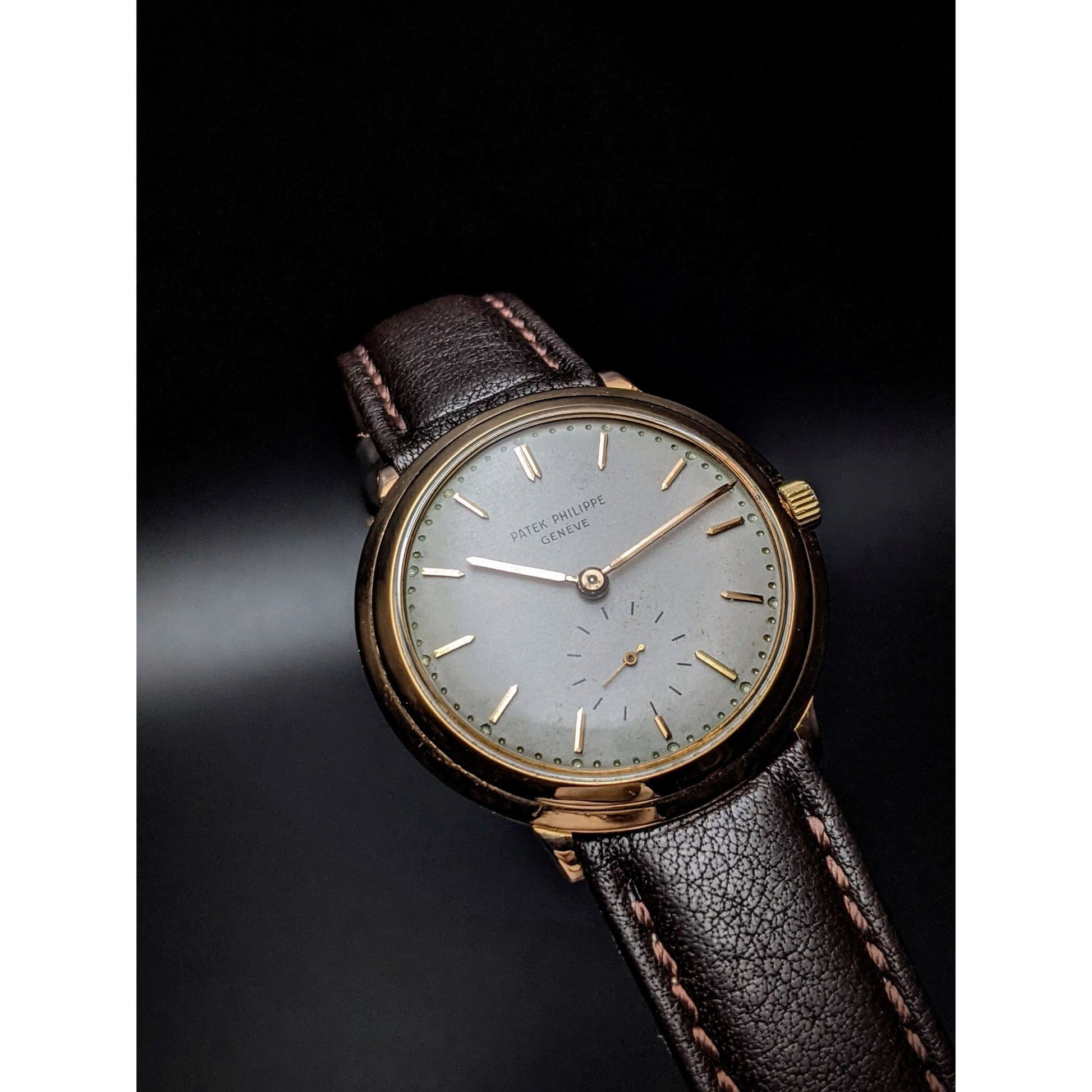 Patek Philippe Calatrava from 1954 with unique 18K Rose Gold case / Documents - E-V-W.com