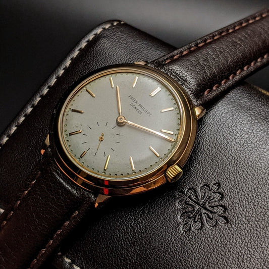 Patek Philippe Calatrava from 1954 with unique 18K Rose Gold case / Documents - E-V-W.com