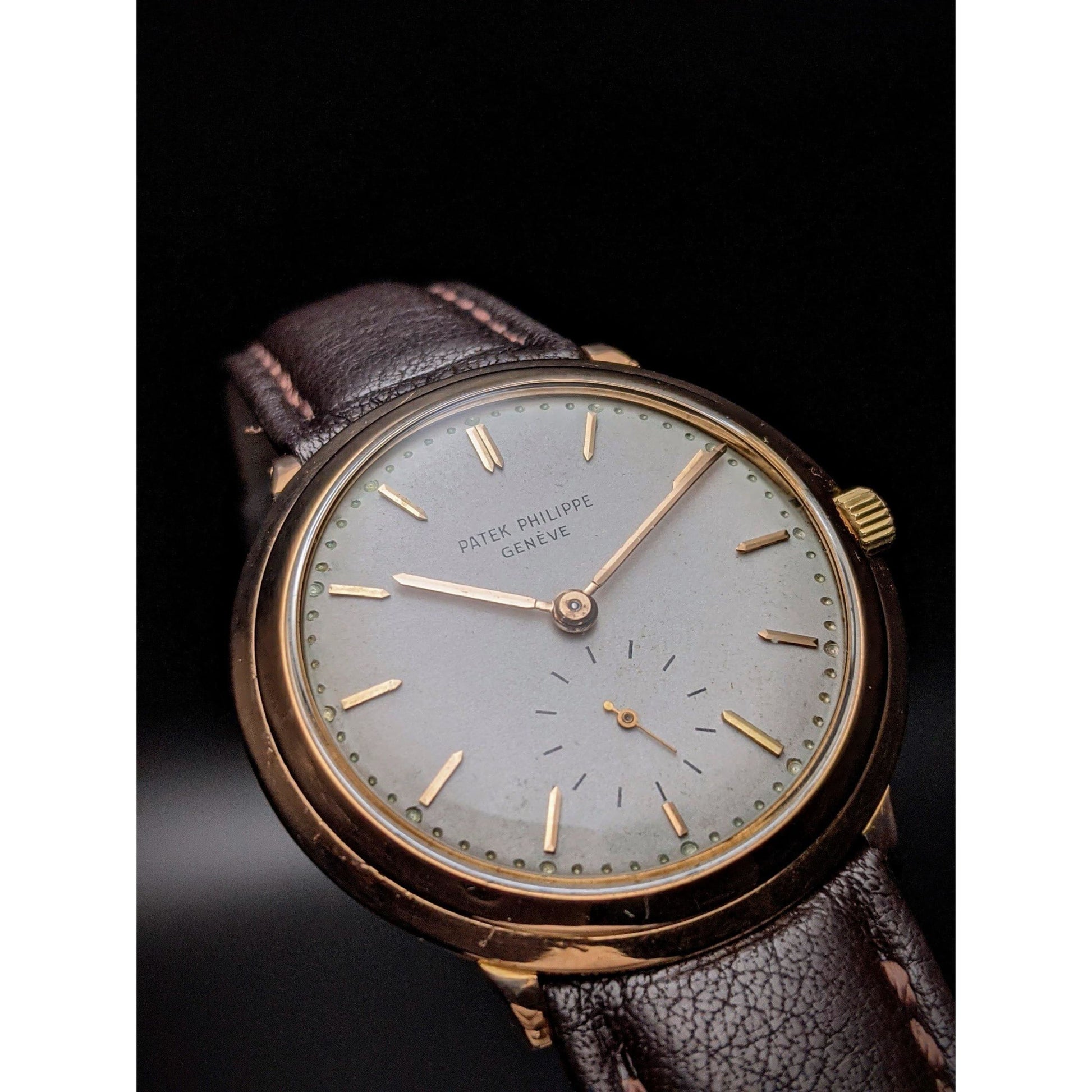 Patek Philippe Calatrava from 1954 with unique 18K Rose Gold case / Documents - E-V-W.com
