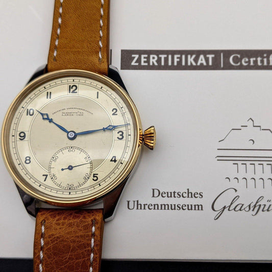 Deutsche Uhren Fabrikation Glashütte "OLIW" Lange Uhr Antique Watch1938 -  Only 6500 pcs was made -Marriage Watch