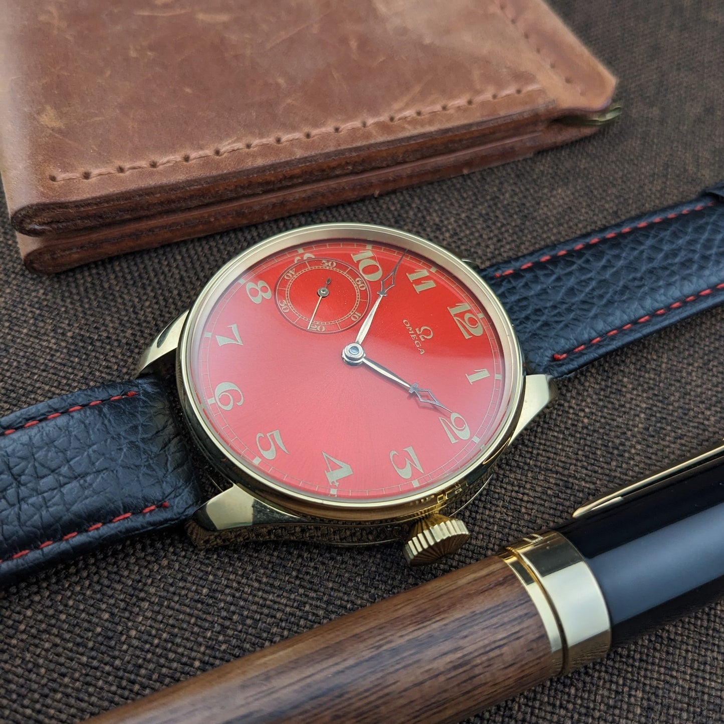 108 Years Old Antique Omega pocket Watch Movement / Antique Gilded Cal 19LB Movement / Serviced dial