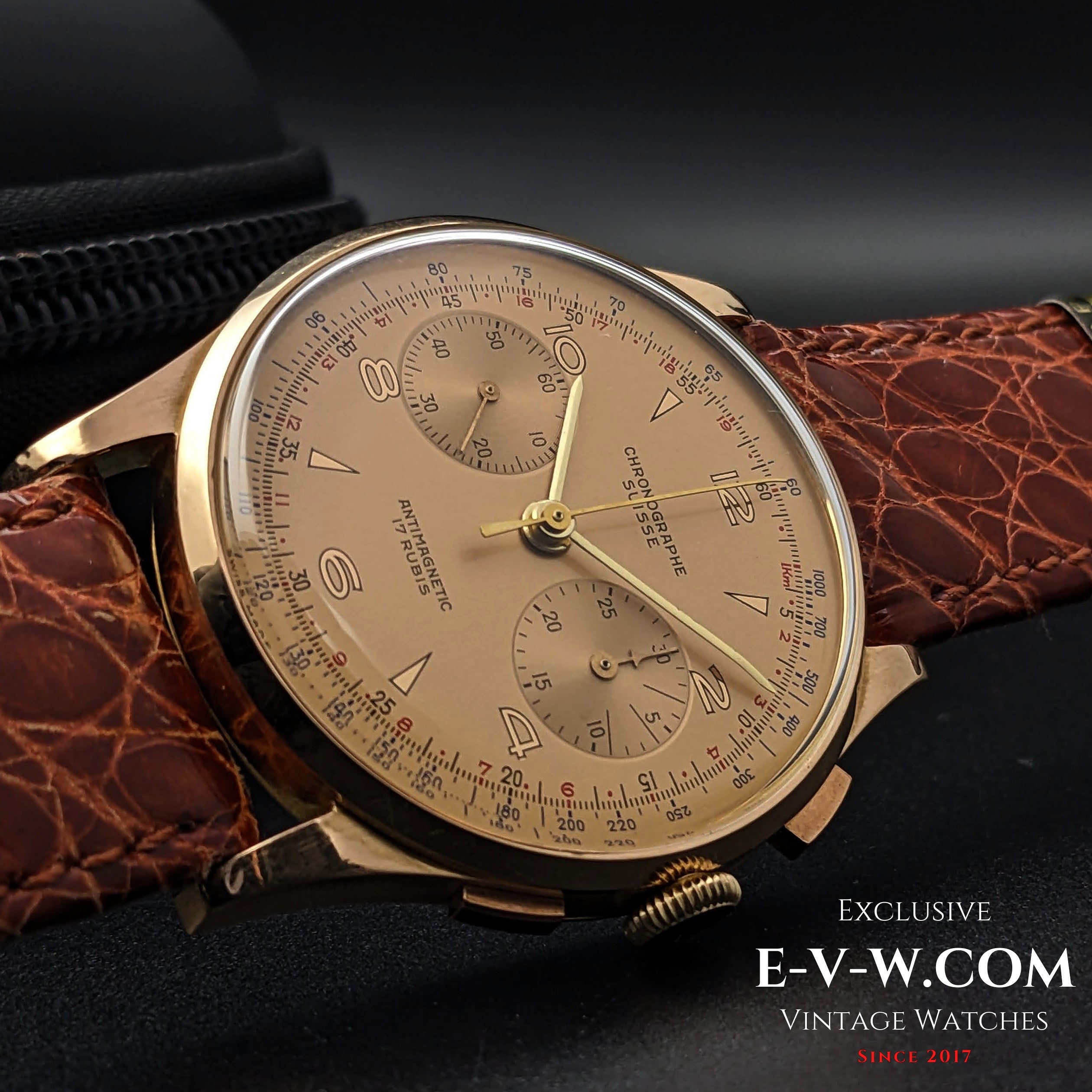 Chronographe suisse antimagnetic on sale 17 rubis 18k