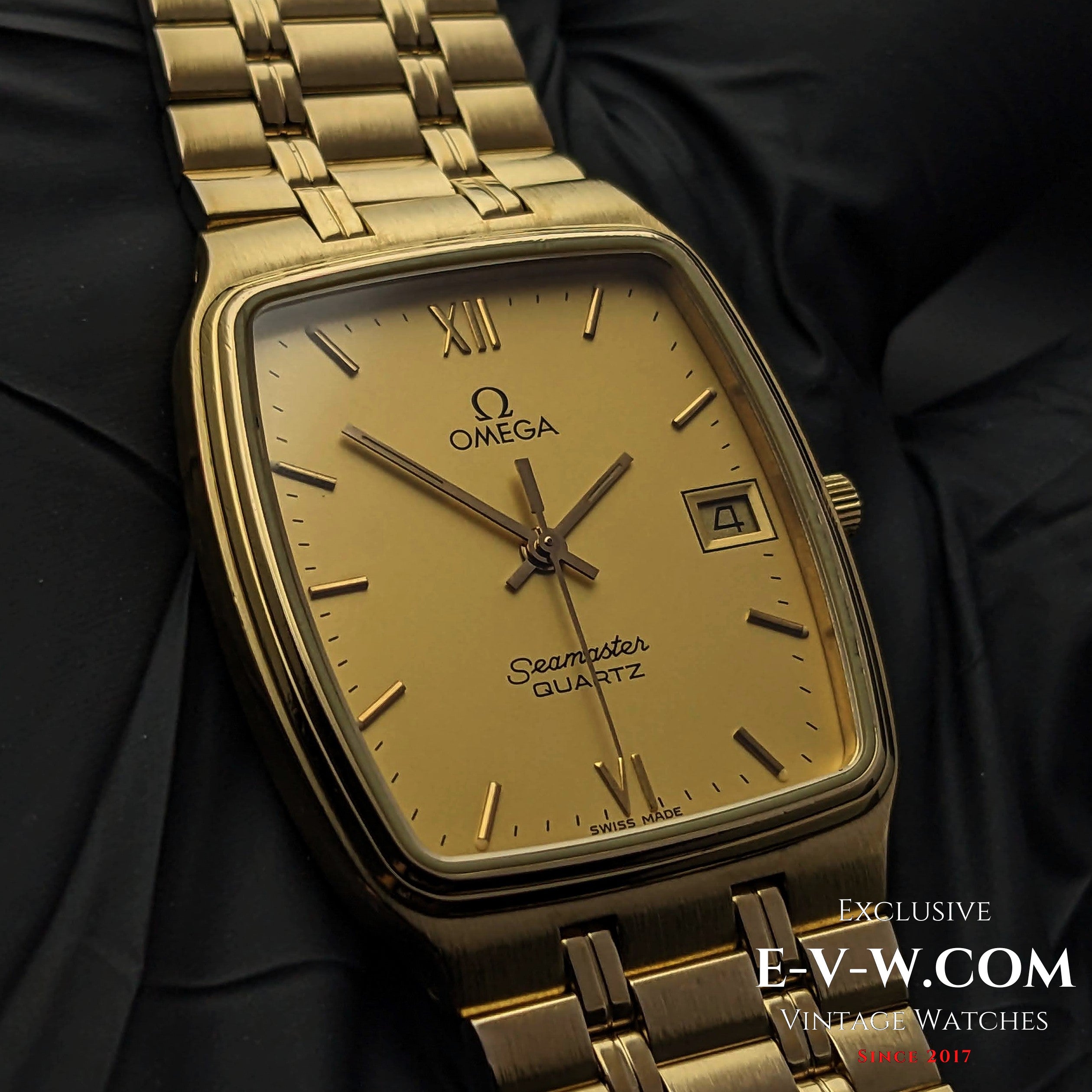 Omega seamaster quartz vintage gold best sale