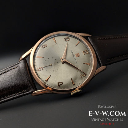 80 Years Old Vintage Universal GENEVE WWII JUMBO 38MM / Pink Gold Platted /  Cal.1200 / Vintage 1945