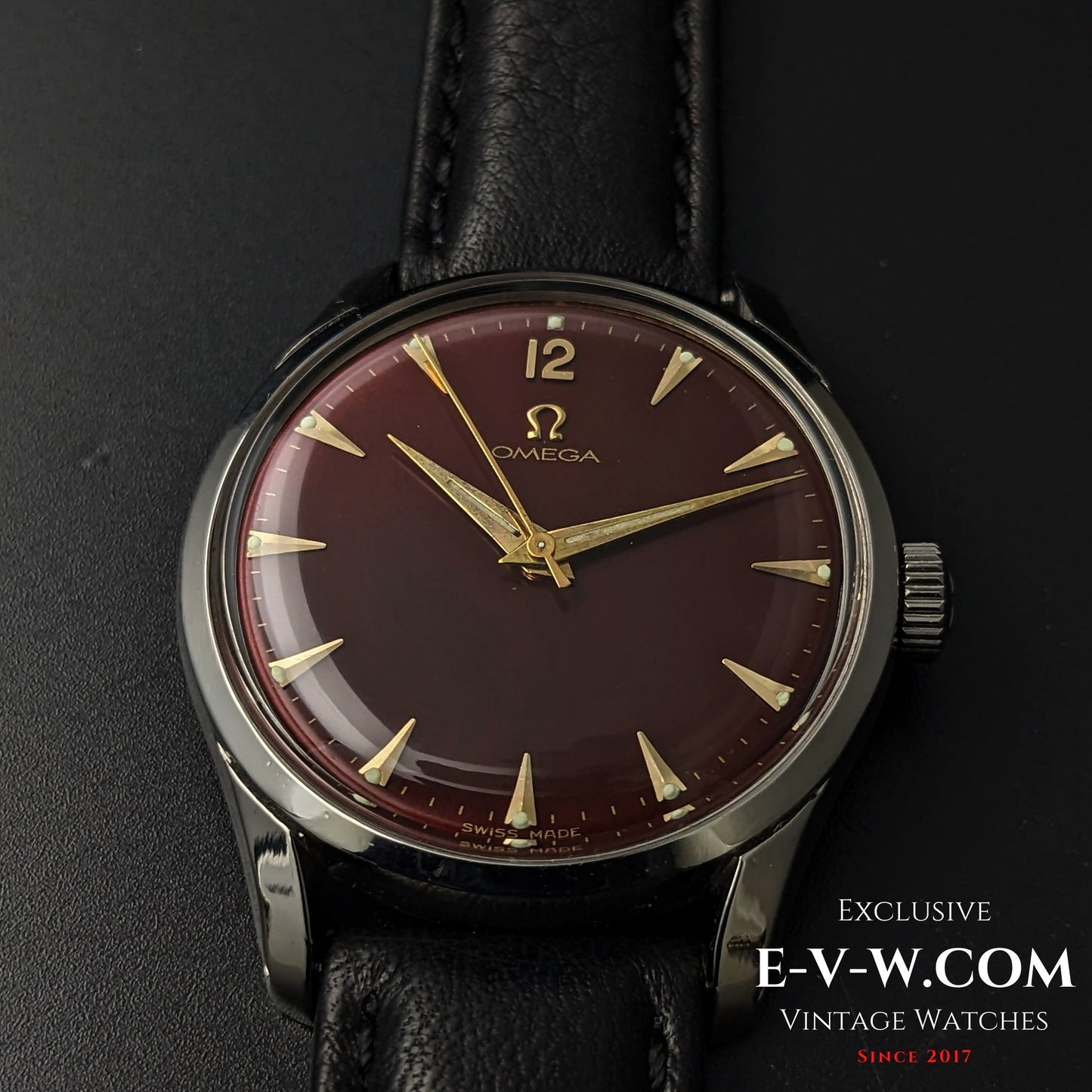 74 Years Old Vintage Omega Classic / Bordeaux Dial / Ref. 2640-3 / Cal. 283 (30T2) / Vintage 1950