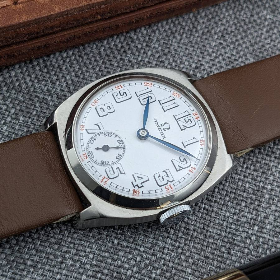 Antique Omega Art Deco Steel Wristwatch