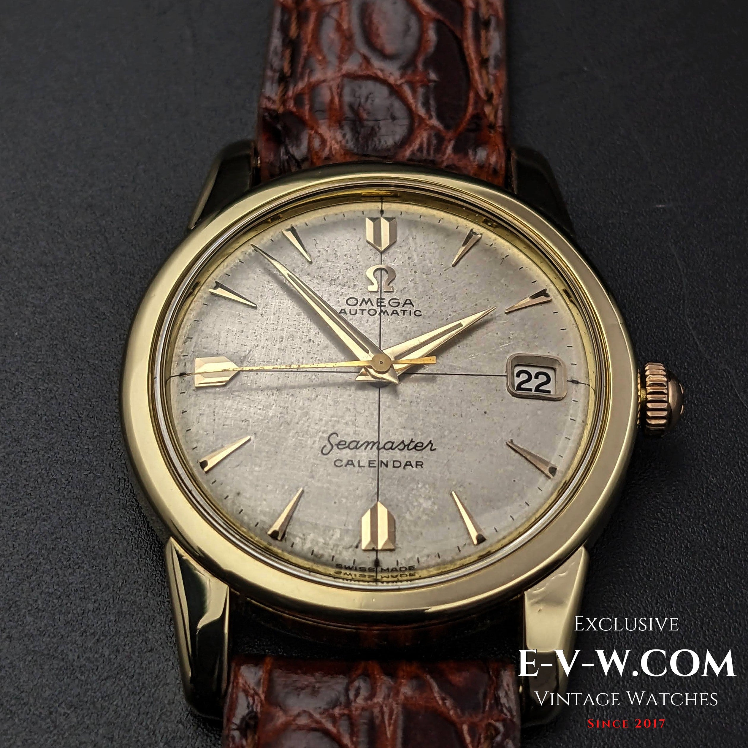 70 Years Old Vintage Omega Seamaster Calendar Solid Gold Ref. 2849