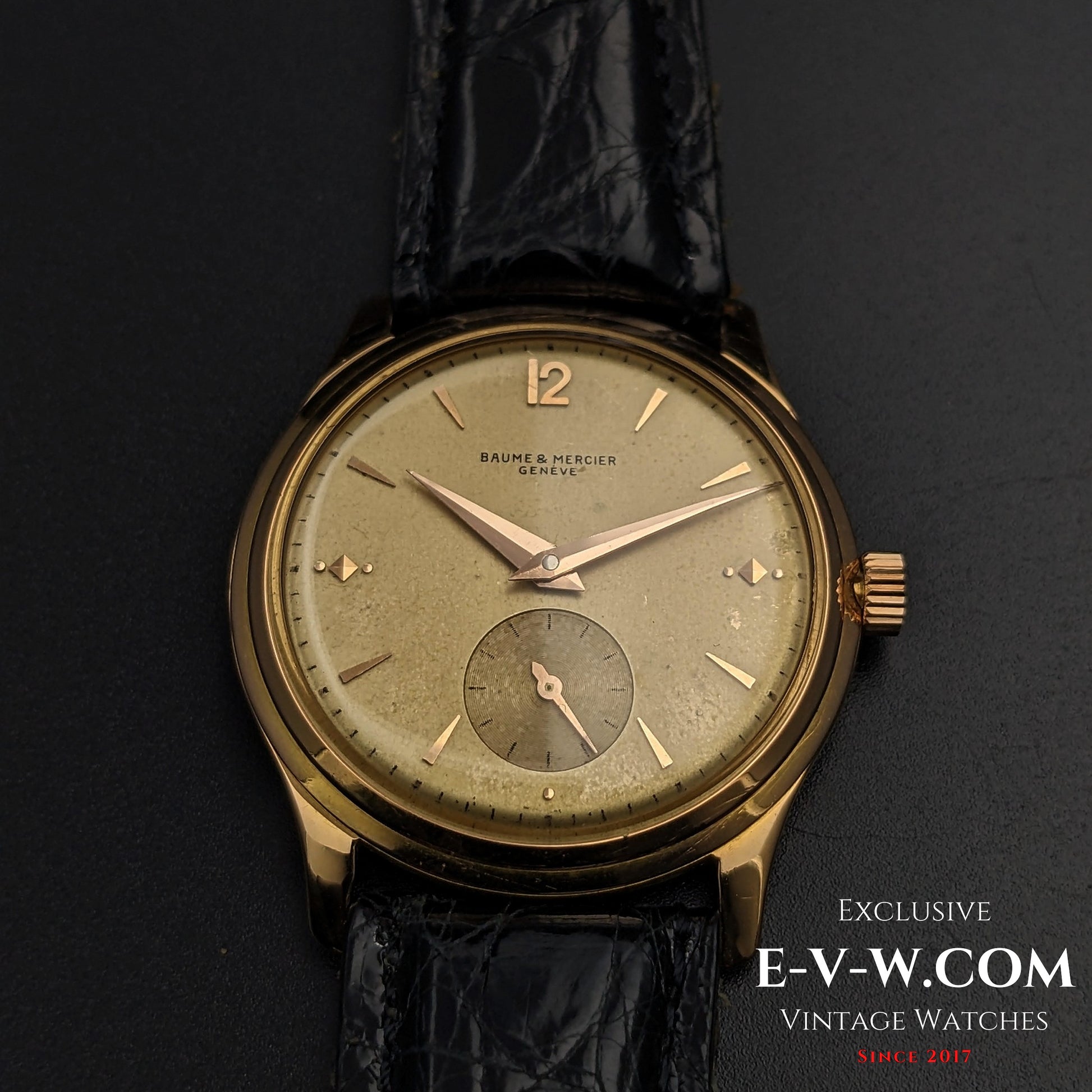 70 Years Old Vintage Baume & Mercier GENEVE / 18k Gold / Cal. 6 / Vintage 1950s