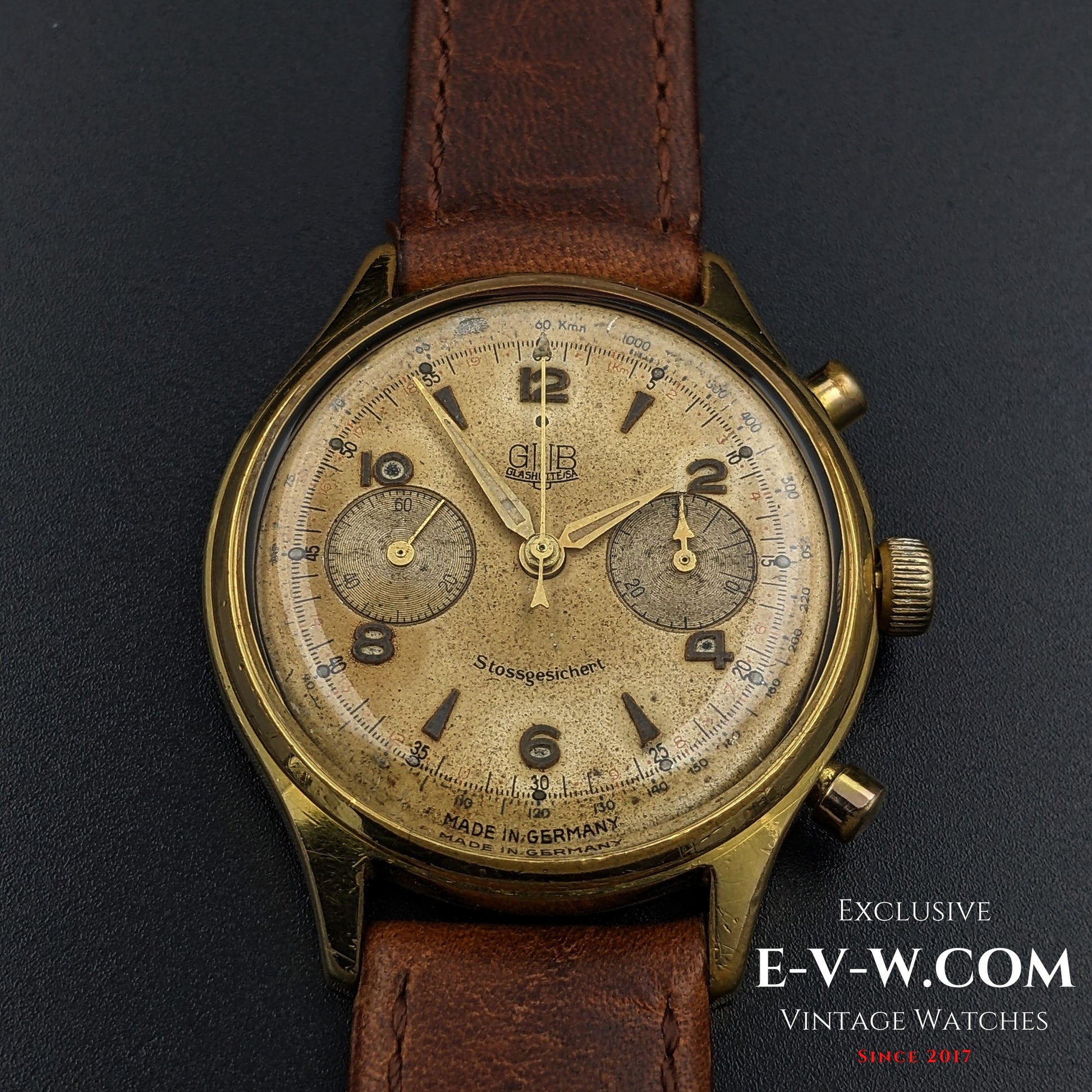 70 Years Old Vintage GUB Glashutte 64 Chronograph / Linited / Cal. 64 / Vintage 1950's