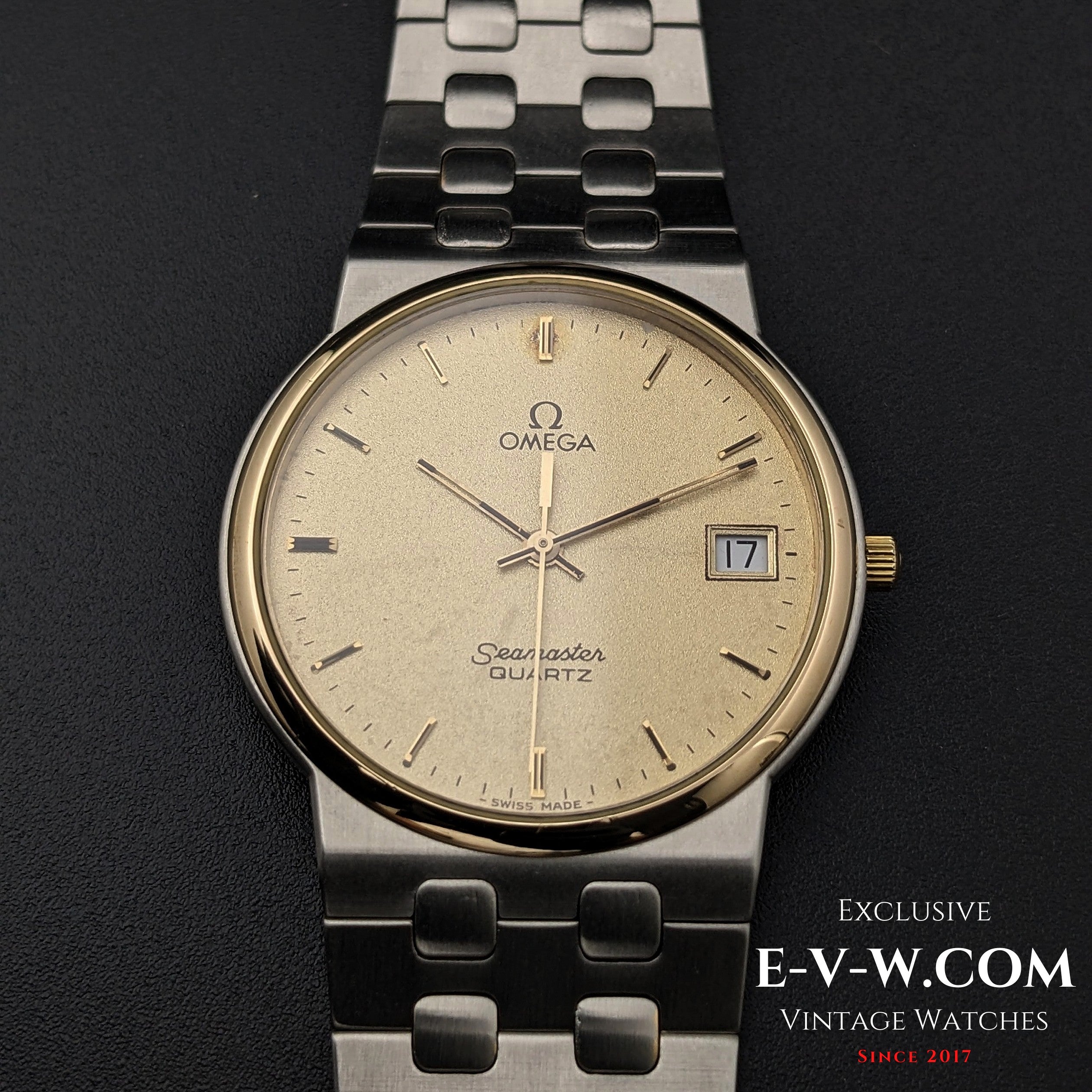 54 Years Old Vintage Omega Seamaster Quartz / Steel Gold Ref