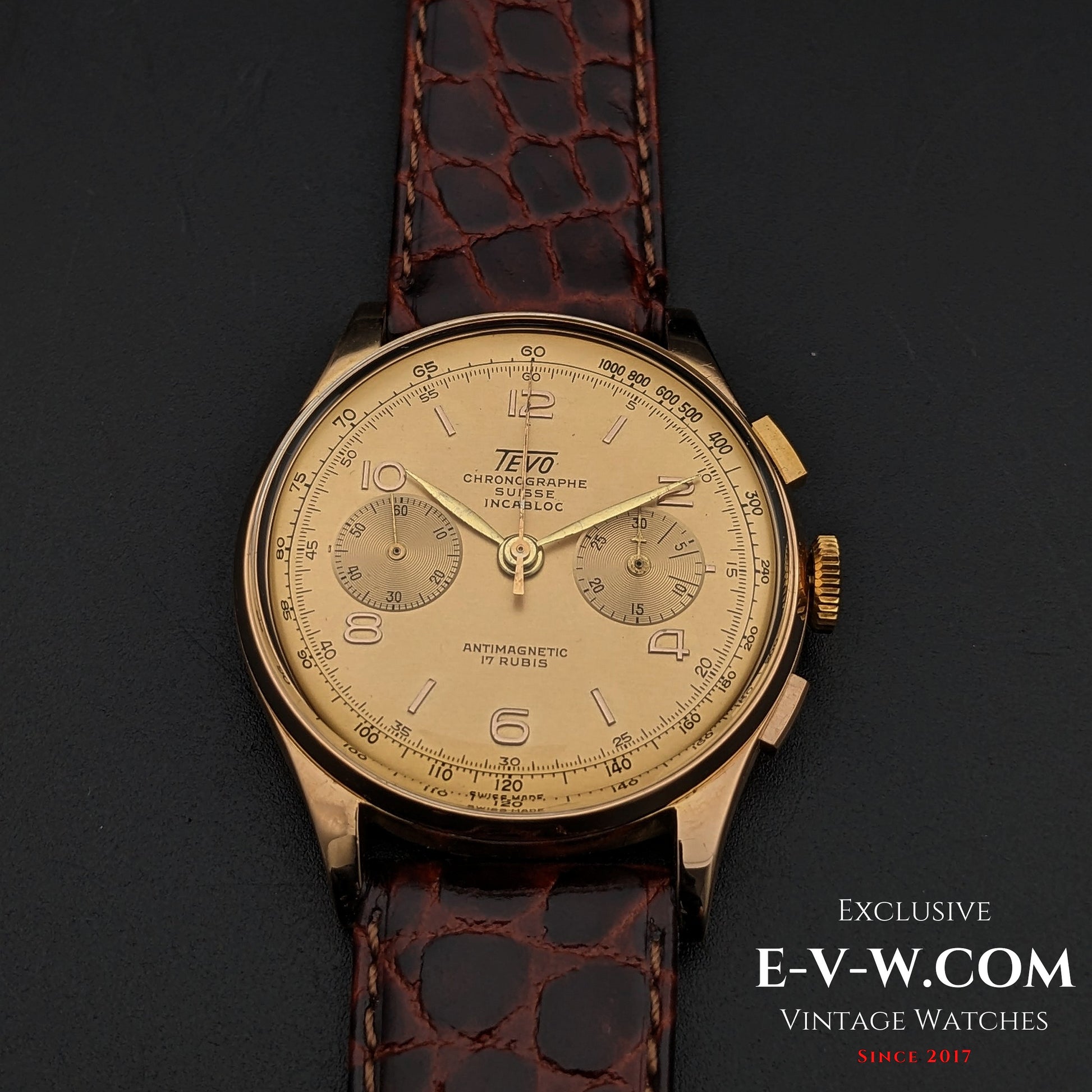 84 Vintage Chronographe SUISSE INCABLOC / 18K Pink Gold / Jumbo / Cal. Vintage 1940