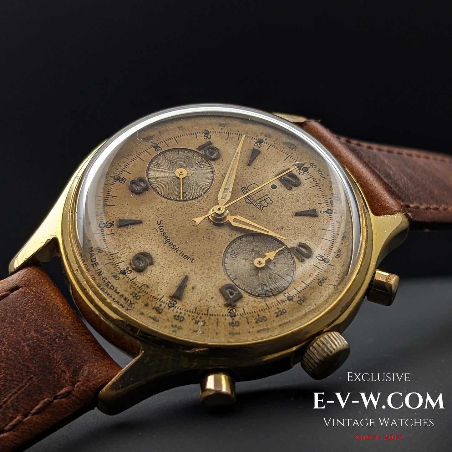 70 Years Old Vintage GUB Glashutte 64 Chronograph / Linited / Cal. 64 / Vintage 1950's