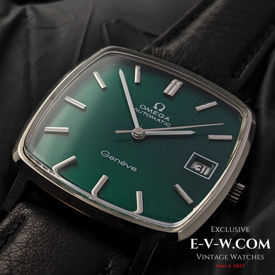 50 Jahre alte Vintage Omega Automatik / Grünes Zifferblatt Ref. ST1620060 / Kal. 1012 / Baujahr 1973