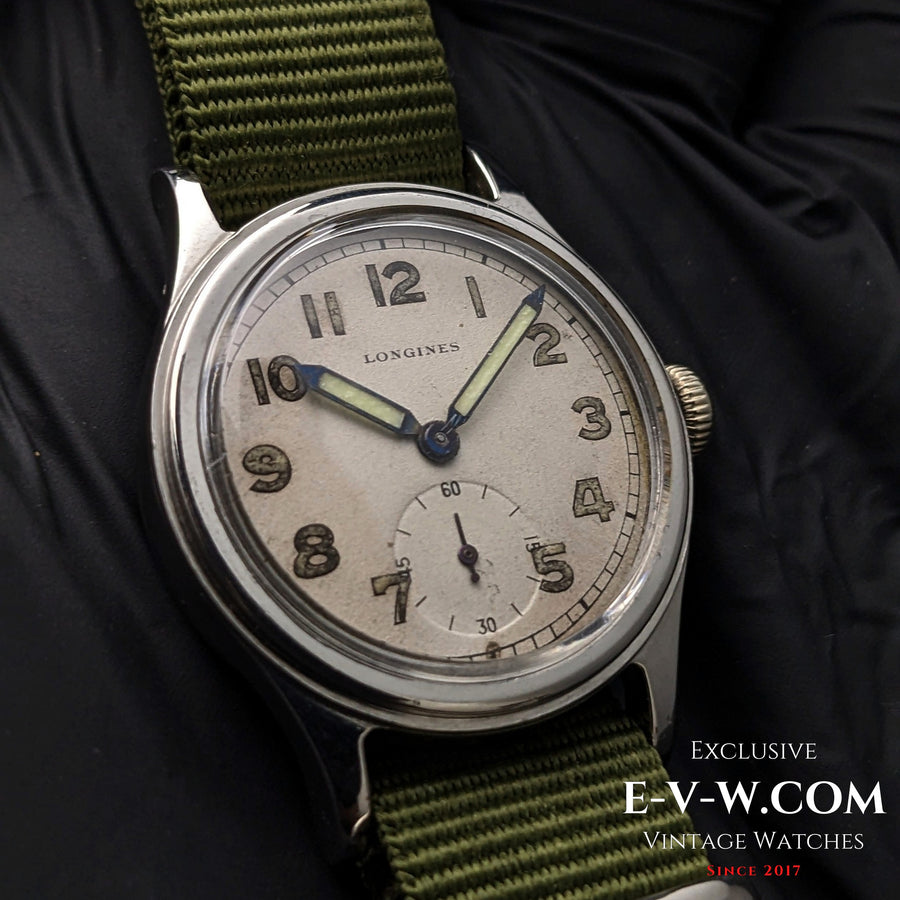 83 Jahre alte Longines Vintage-Uhr aus dem Zweiten Weltkrieg / Militär / Ref. 6172 / Kal. 1068Z / Baujahr 1942 / Generalüberholt