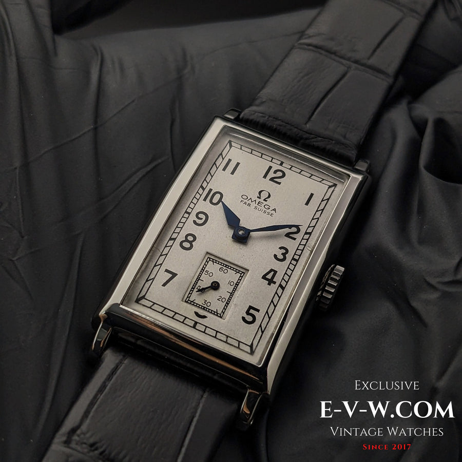 94 Years Old Antique Omega Tank Art Deco / Cal. T17 / Vintage 1930