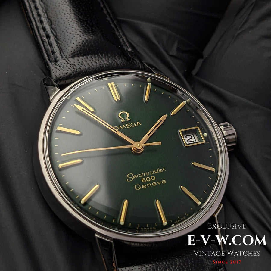 57 rokov staré vintage hodinky Omega Seamaster 600 / zelený ciferník / ref. 13600011 / kal. 611 / 1966 Vintage