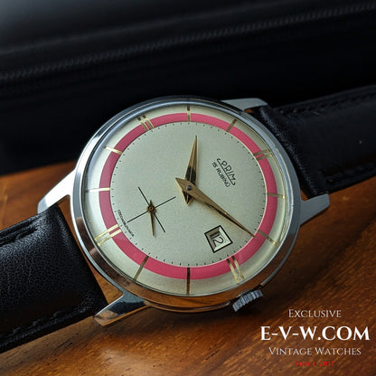 1960s — PRIM — Bulls eye two tone pink dial —  Cal 521 — Vintage 1960 — Serviced