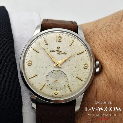 RARE 1950s Zenith Sporto | Cal. 40 | Rare Patented Transparent Dust Cover| Serviced