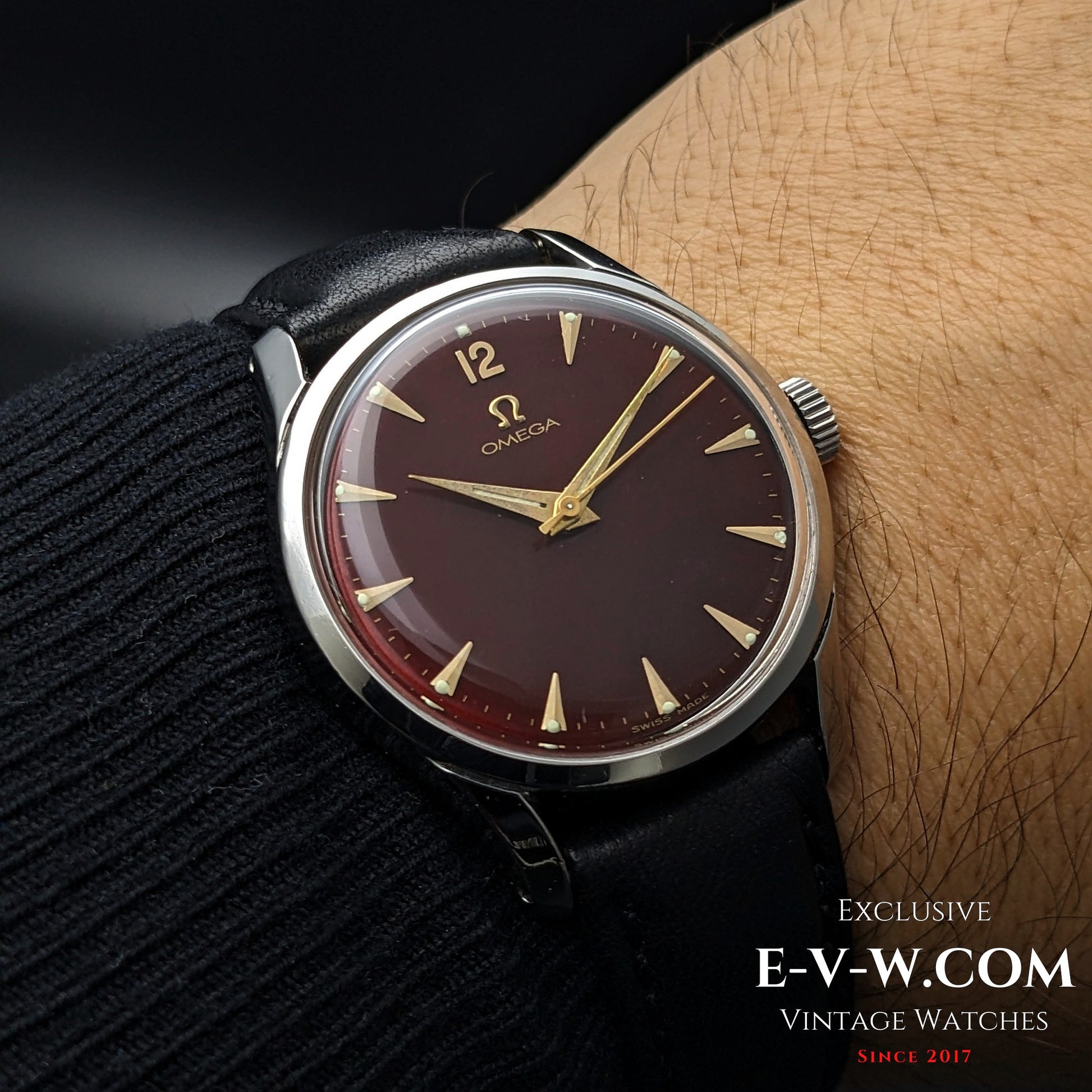 74 Years Old Vintage Omega Classic / Bordeaux Dial / Ref. 2640-3 / Cal. 283 (30T2) / Vintage 1950