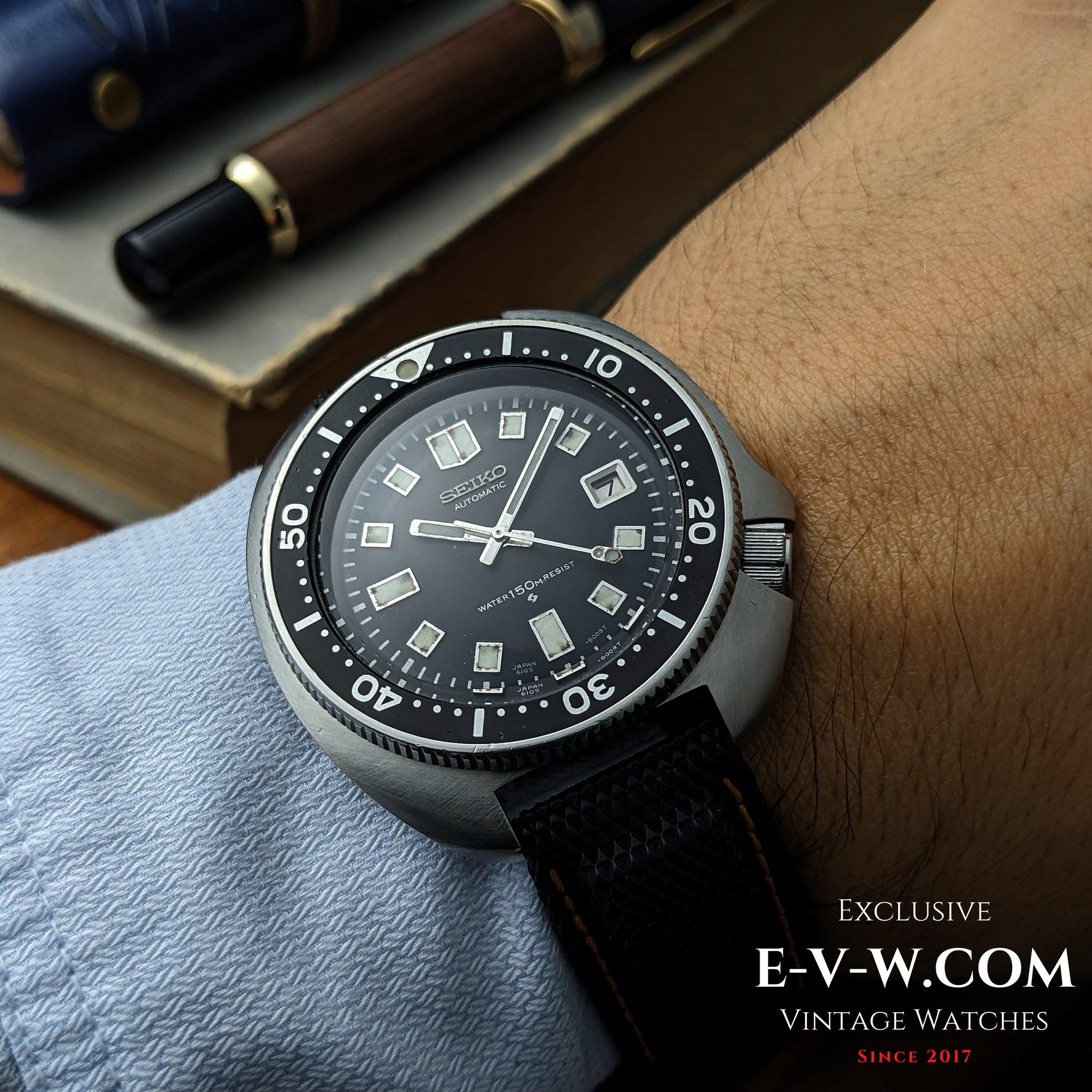 ساعة عتيقة عمرها 55 سنة SEIKO Diver Capitan Willard أوتوماتيكية، مرجع 6105-8110 / العيار 6105B / عتيقة من سبعينات القرن الماضي / تم صيانتها
