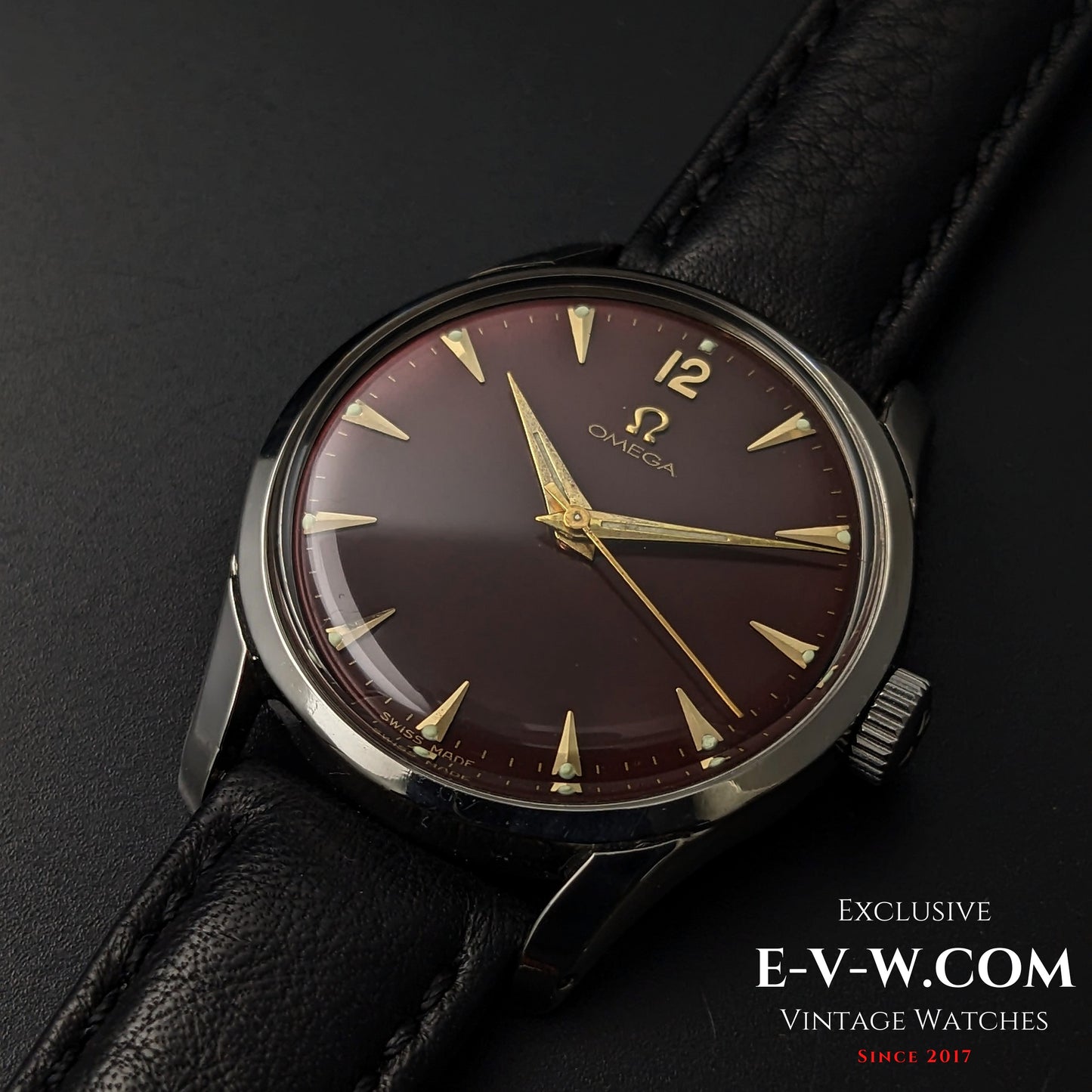 74 Years Old Vintage Omega Classic / Bordeaux Dial / Ref. 2640-3 / Cal. 283 (30T2) / Vintage 1950