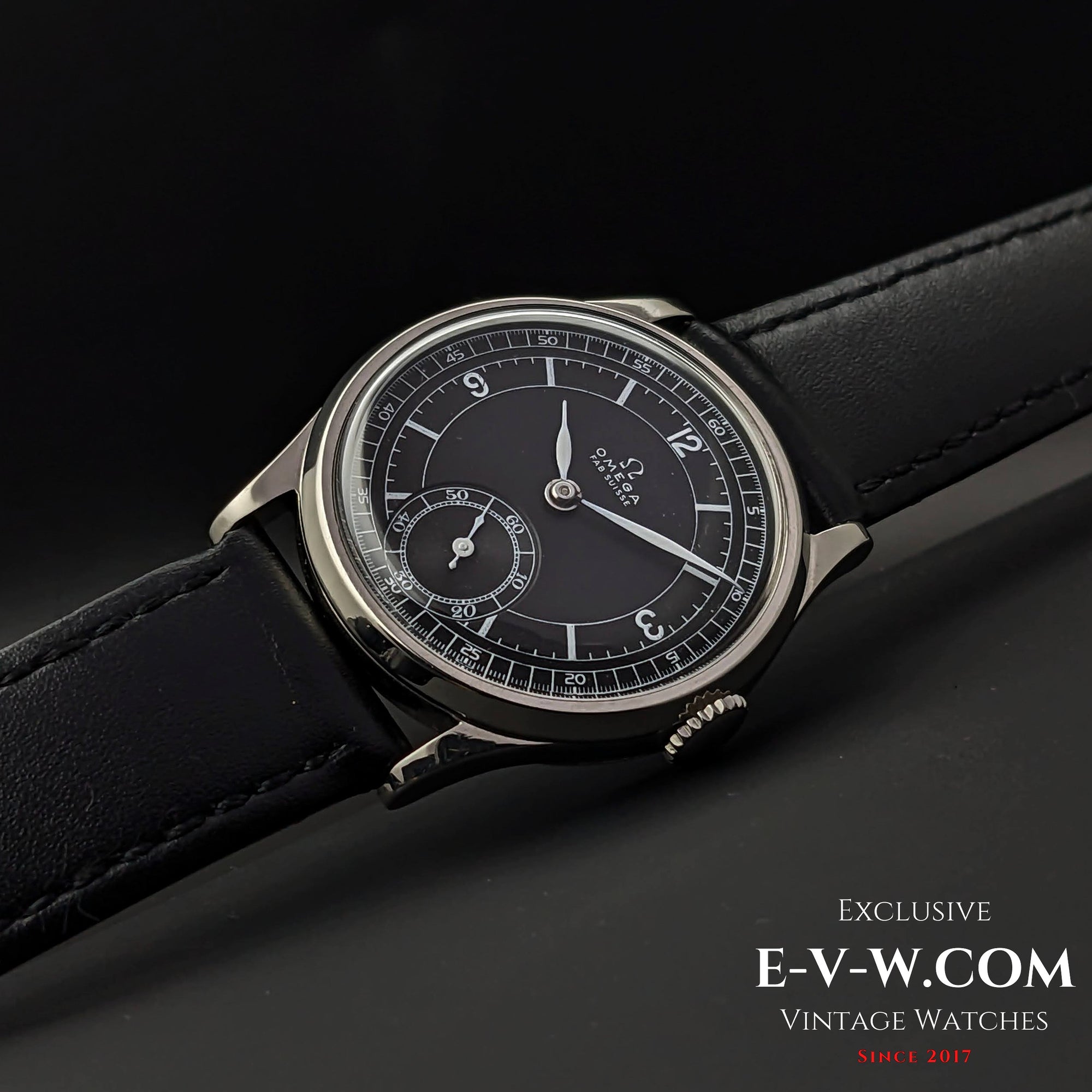 88 Years Old Vintage Omega FAB SUISSE / Black Dial   / Cal.26.5SOBT2 / 1935Vintage