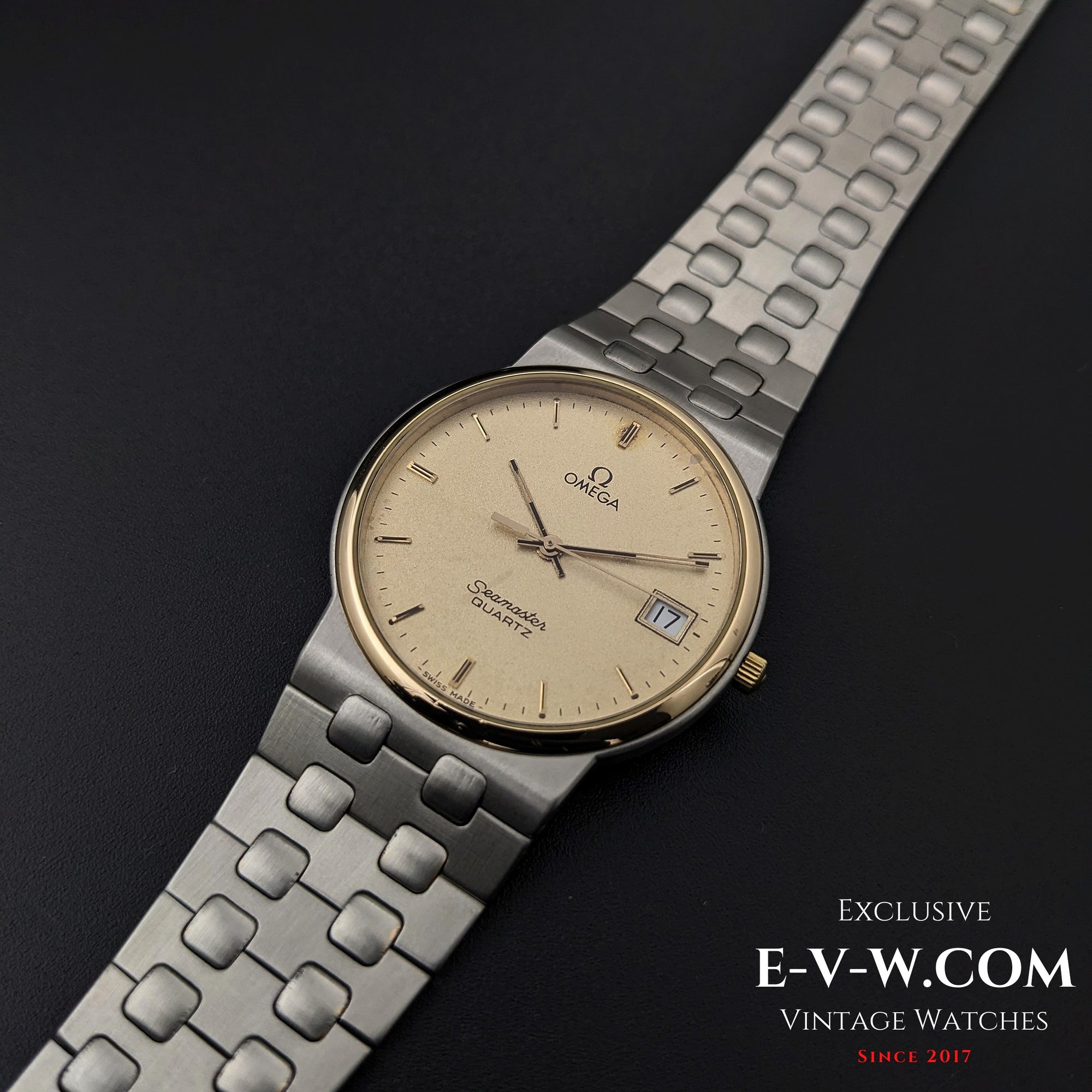 54 Years Old Vintage Omega Seamaster Quartz / Steel Gold Ref. 1960277 / Cal. 1432 / Vintage 1970