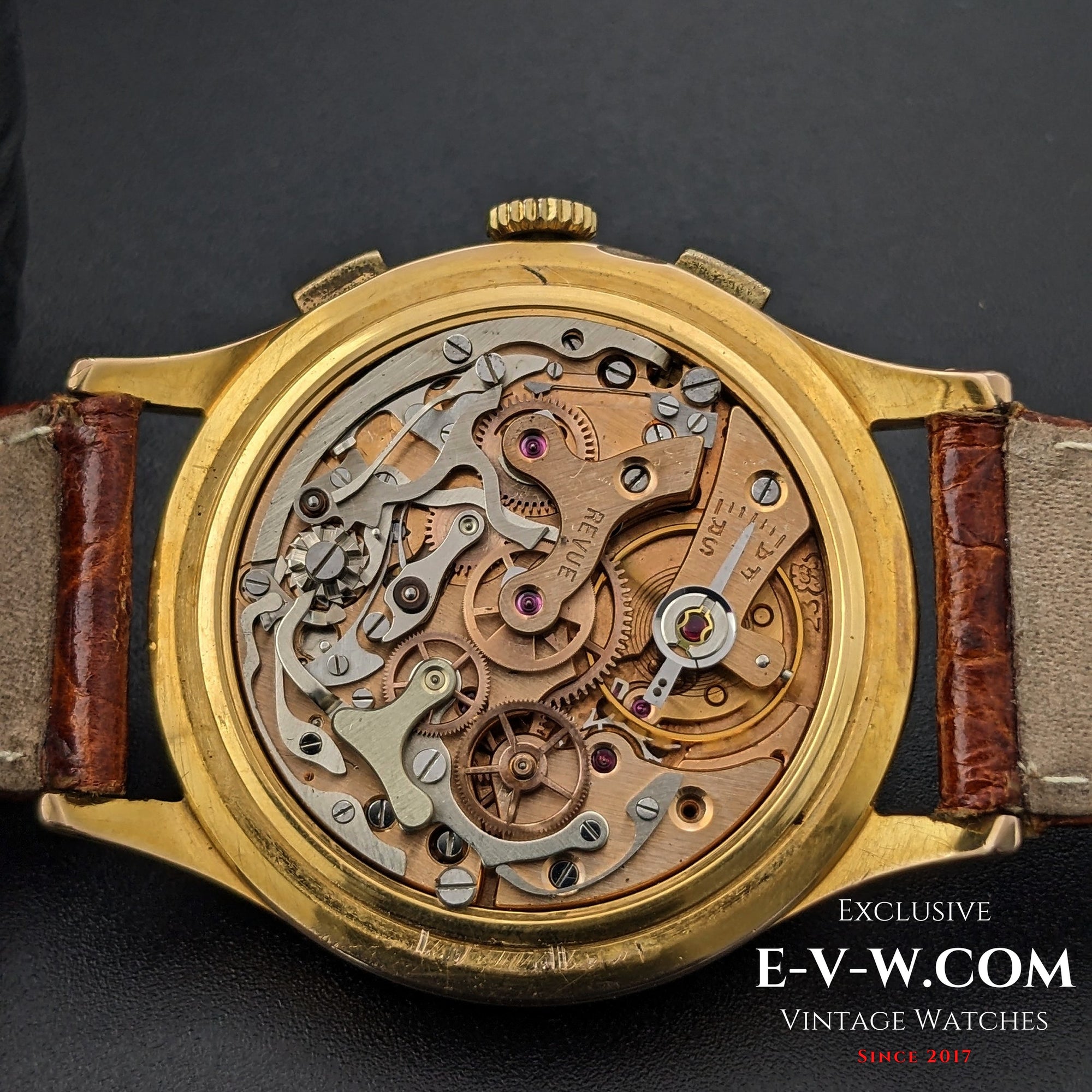 84 Years Old Vintage REVUE Chronograph / Jumbo 38mm / Cal. Valjoux 23 Vintage 1940