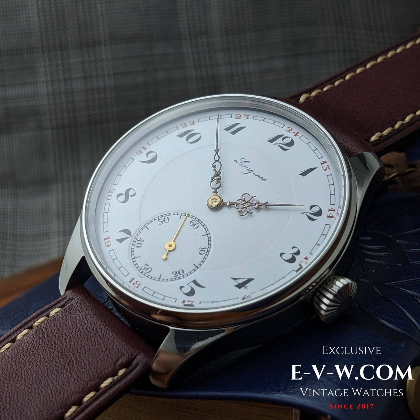 Antique Longines Watch 1908 Enamel Dial  / Serviced