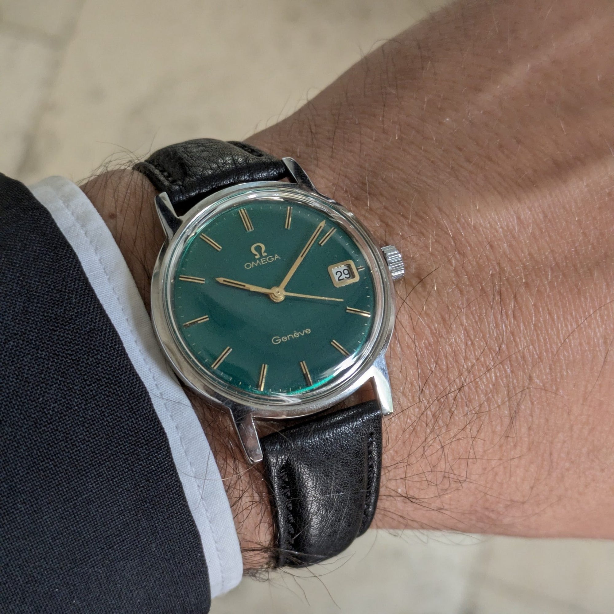 57 Years Old / Omega Genève / Ref. 136.070 / Vintage 1969 Watch / Restored Bottle-Green Dial / Cal. 613 / Serviced vintage watch