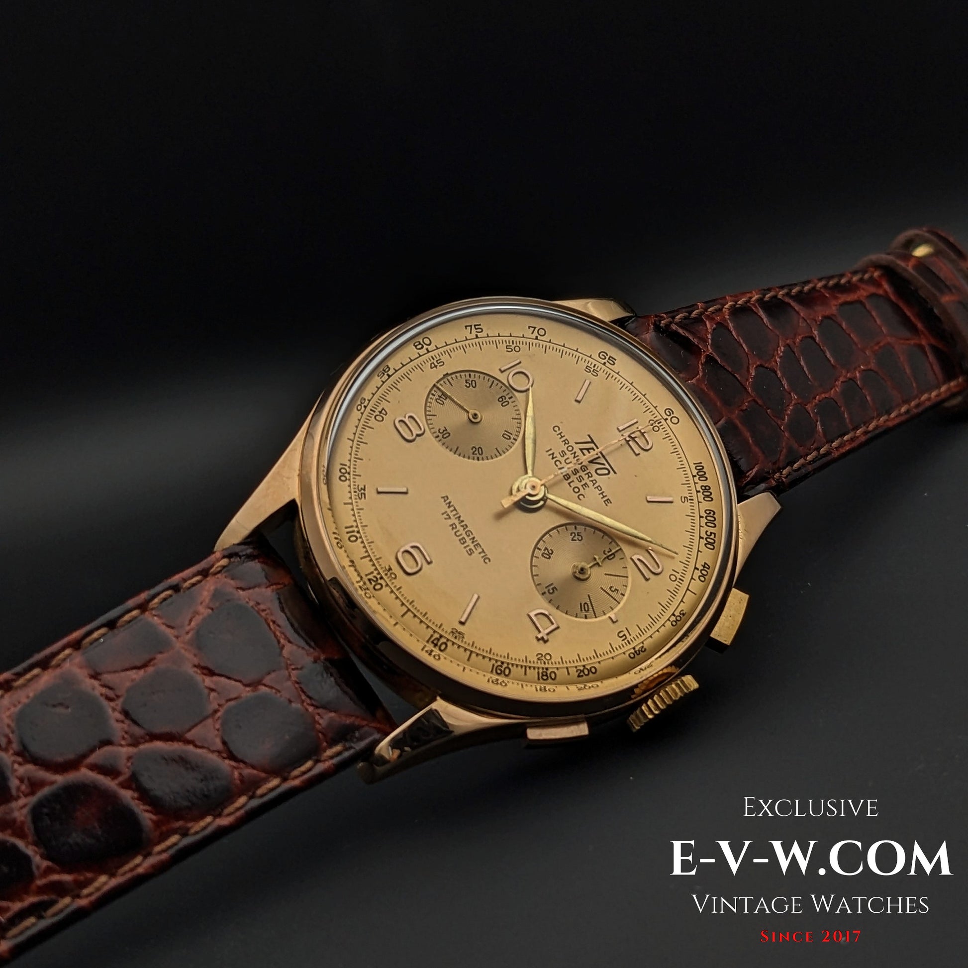 84 Vintage Chronographe SUISSE INCABLOC / 18K Pink Gold / Jumbo / Cal. Vintage 1940