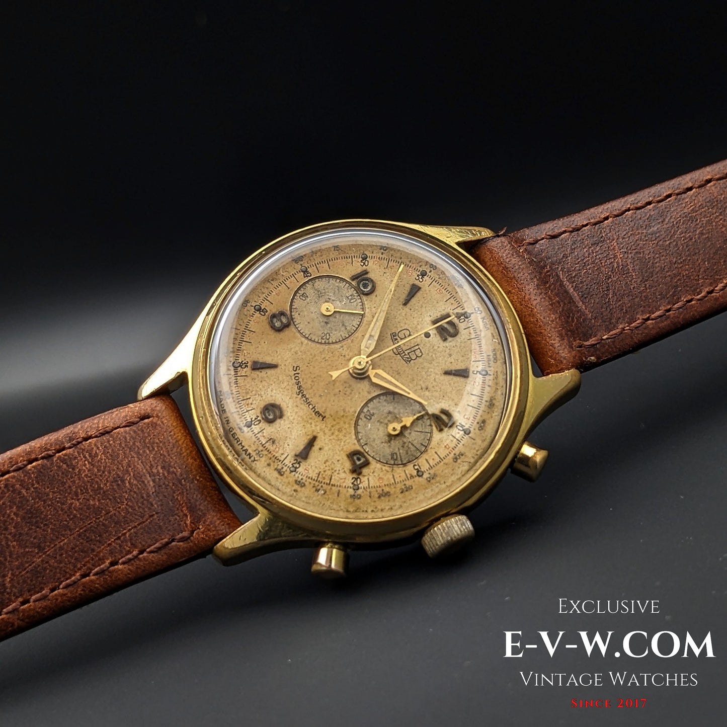 70 Years Old Vintage GUB Glashutte 64 Chronograph / Linited / Cal. 64 / Vintage 1950's