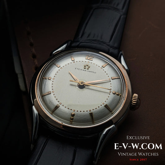 Eterna-Matic early five-ball Automatic | Two-tone case, “fancy” lugs | Cal. 1248T | Vintage 1950