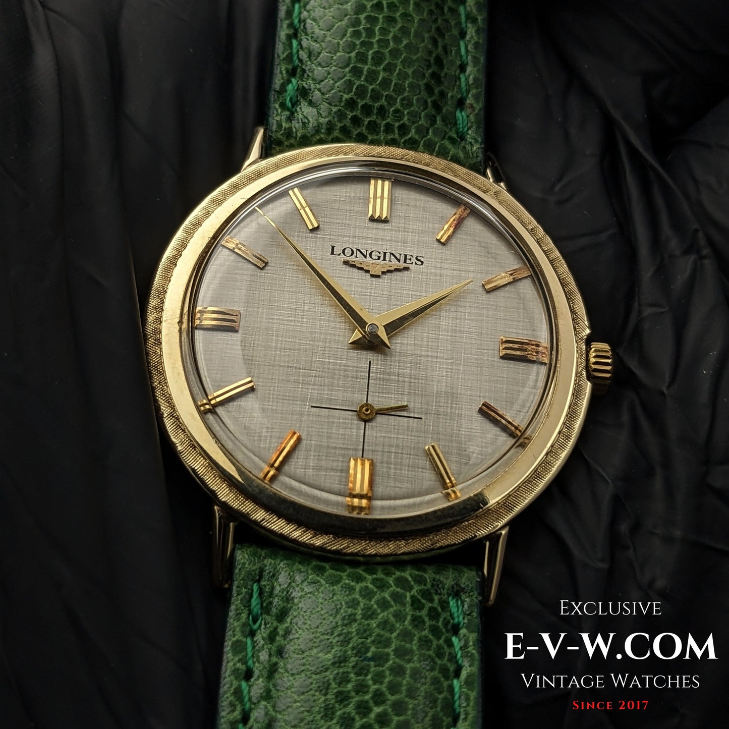 66 Years Old Vintage 1958 Longines 14k Gold / Art Deco Textured Bezel / Brushed Dial / Cal. 32Z