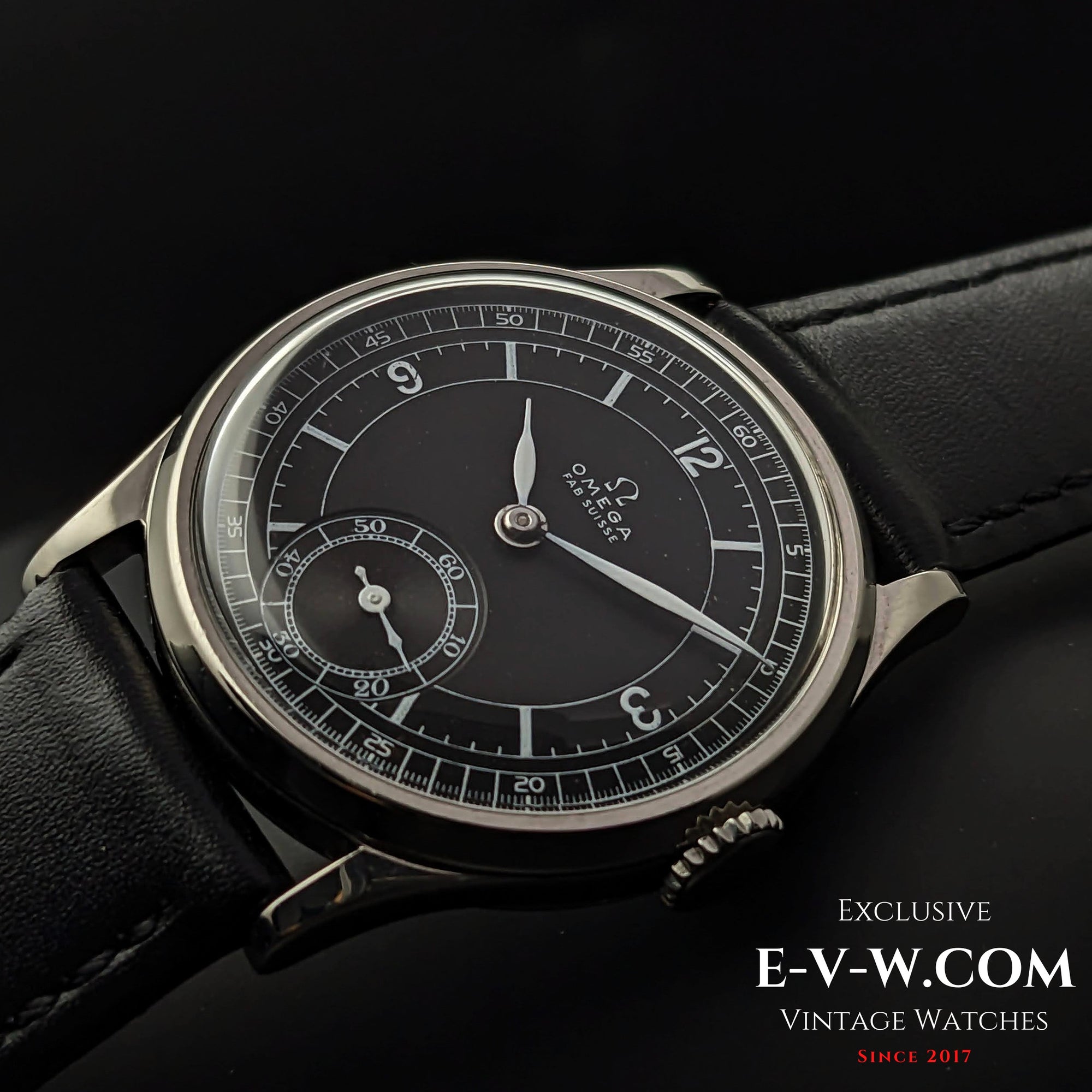 88 Years Old Vintage Omega FAB SUISSE / Black Dial   / Cal.26.5SOBT2 / 1935Vintage