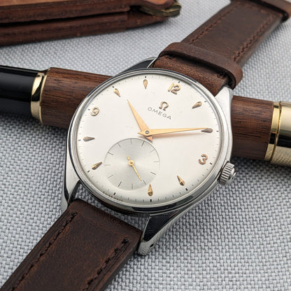 79 Years Old Omega jumbo 38mm / Ref 2505-23 / Vintage 1947 Watch / Cal 30T2 PC Movement / Serviced vintage watch