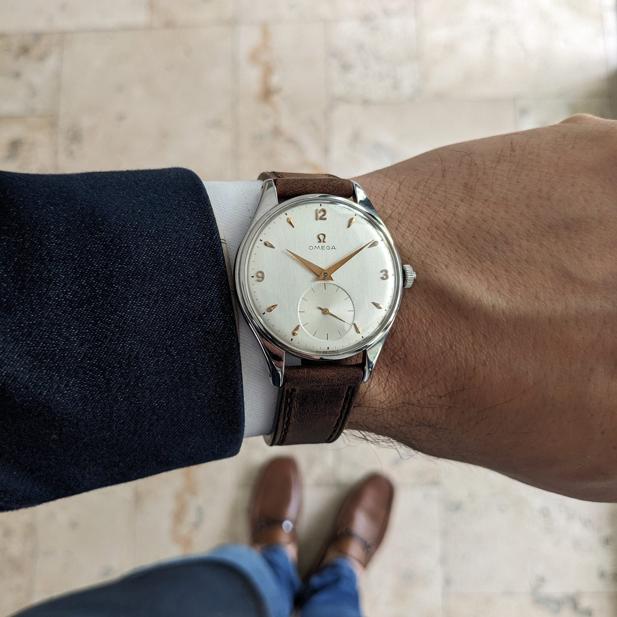 79 Years Old Omega jumbo 38mm / Ref 2505-23 / Vintage 1947 Watch / Cal 30T2 PC Movement / Serviced vintage watch