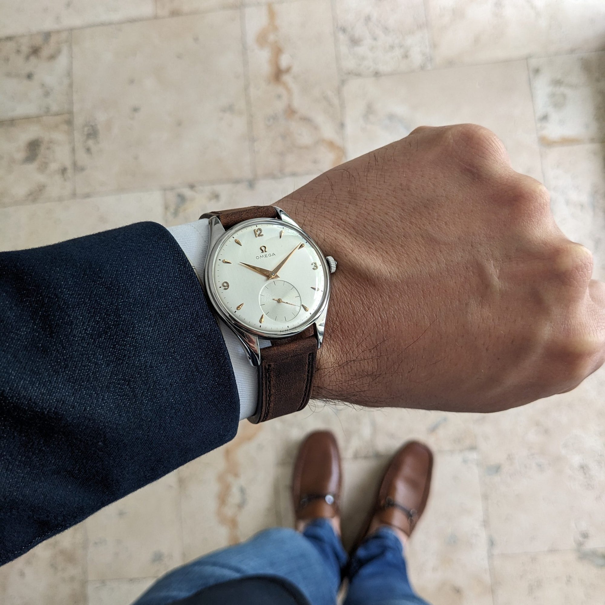 79 Years Old Omega jumbo 38mm / Ref 2505-23 / Vintage 1947 Watch / Cal 30T2 PC Movement / Serviced vintage watch