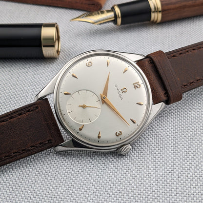79 Years Old Omega jumbo 38mm / Ref 2505-23 / Vintage 1947 Watch / Cal 30T2 PC Movement / Serviced vintage watch